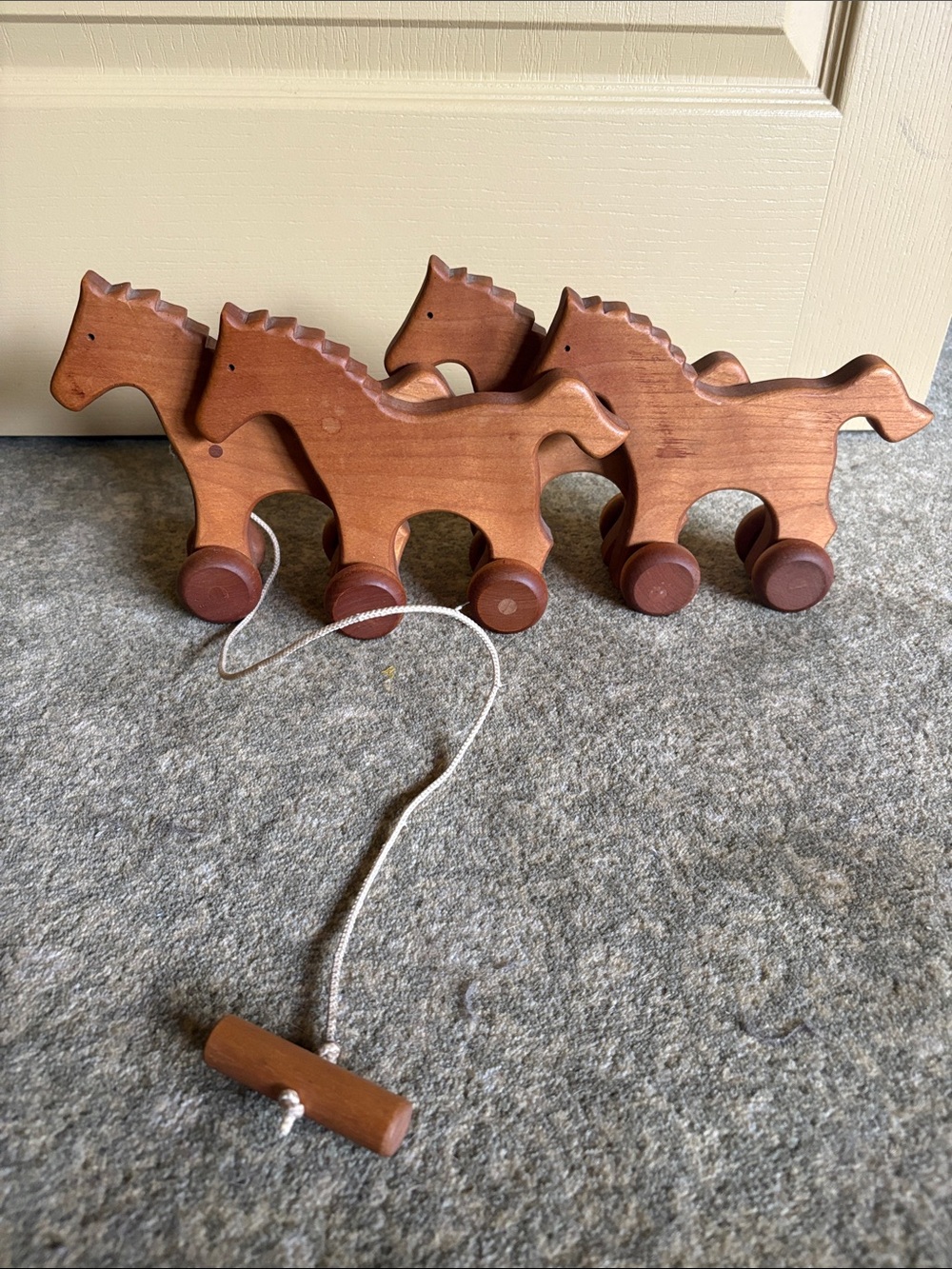 Wooden Pull-Along Horse Toy - Brown